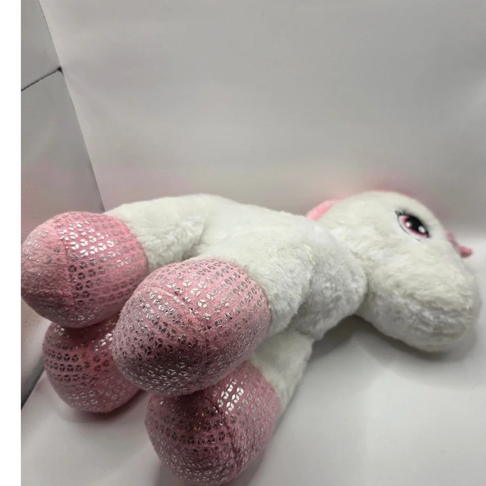 Dan Dee Plush Unicorn White Pink Sequin Hooves 2018 9oz
